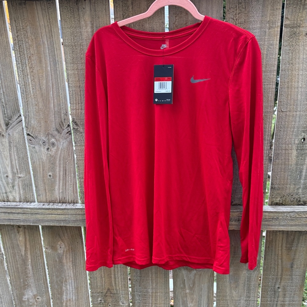 Nike tee dri-fit Red Long Sleeve Top